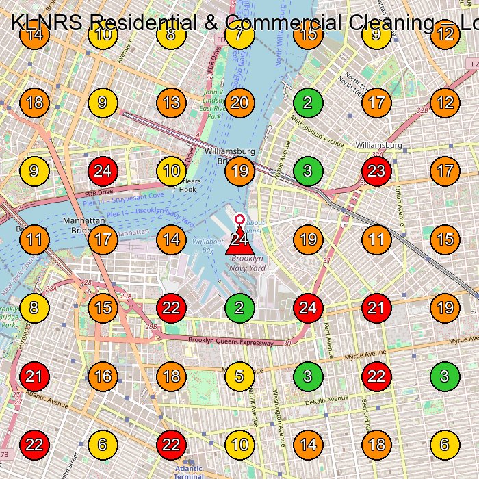 KLNRS Residential & Commercial Cleaning House Cleaning Service GeoGrid ranking map for None